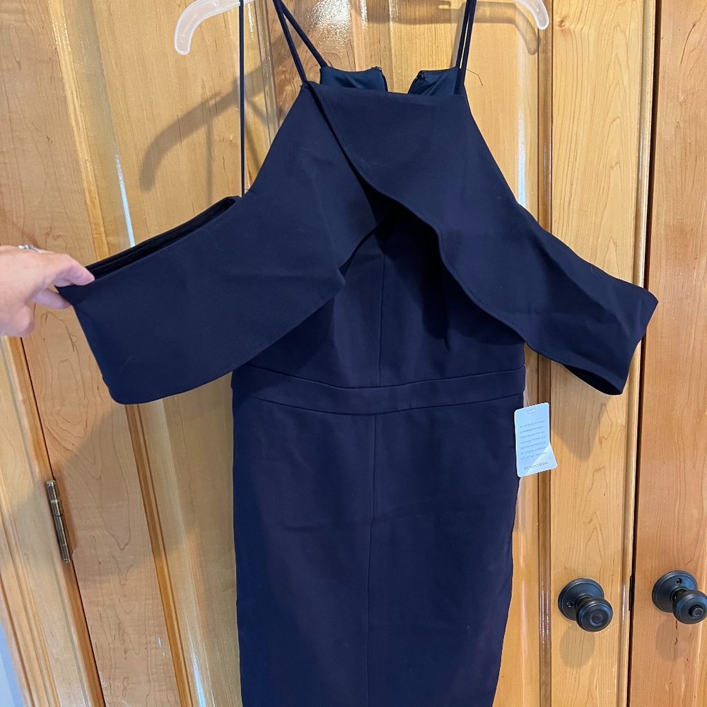 Adelyn Rae Off the shoulder navy dress